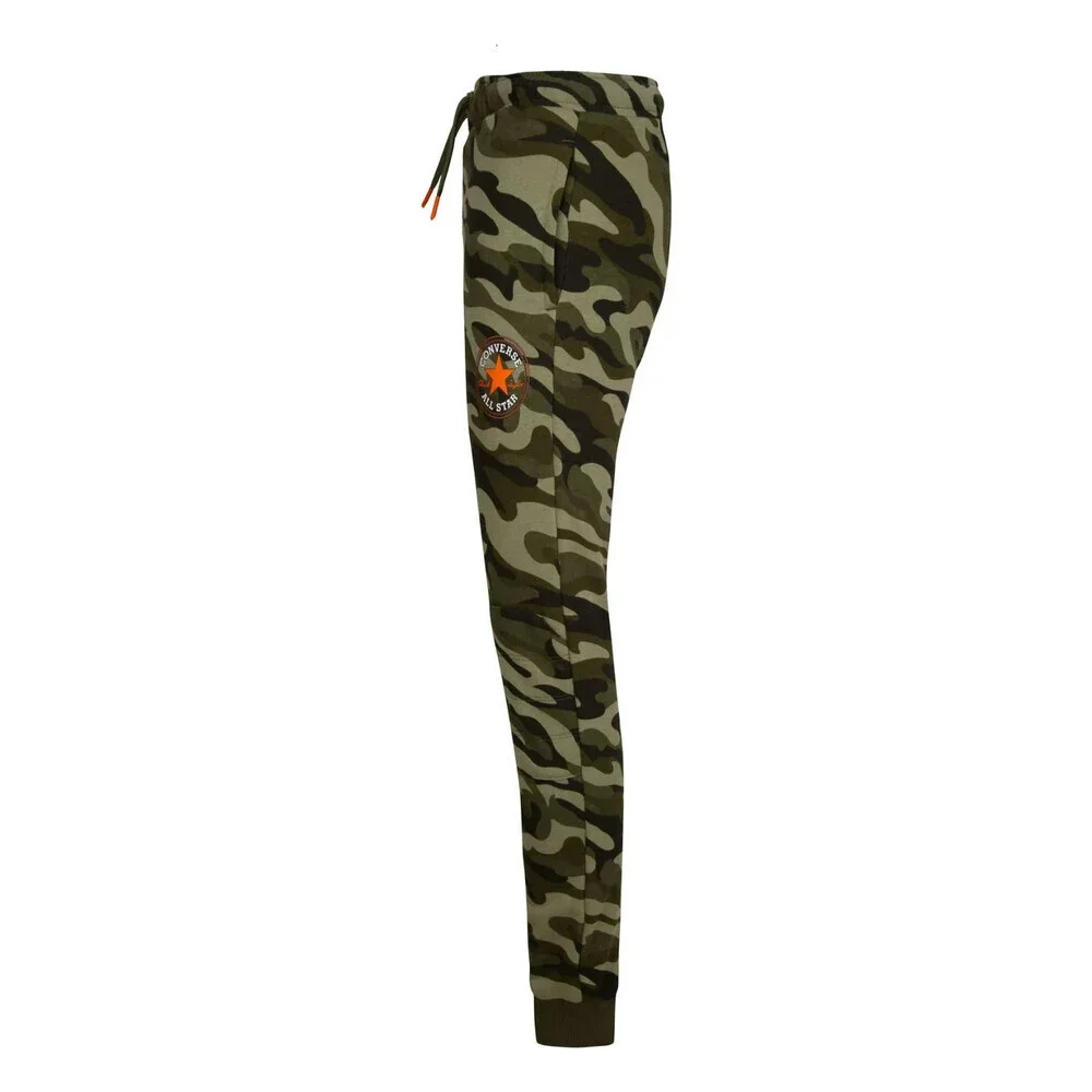 Converse Knee Patch Pants Kids Large Green Camouflage Tapered Leg Joggers RED615